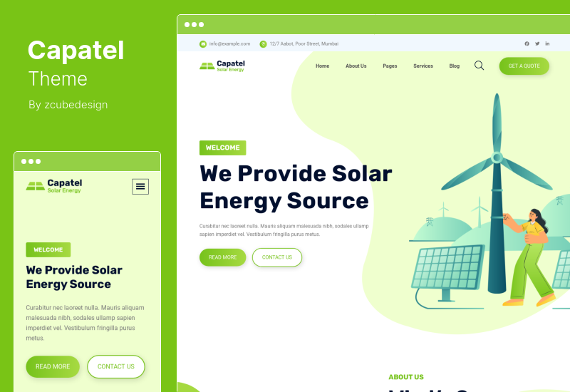Motyw Capatel - Motyw WordPress Energia słoneczna