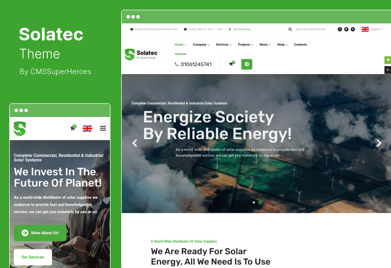 Motyw Solatec - motyw WordPress Ekologia i energia słoneczna