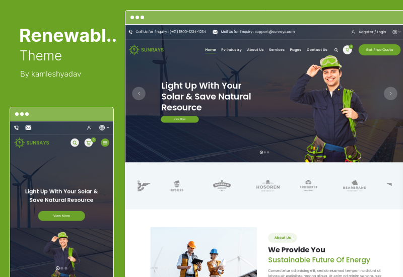 Motyw odnawialny - motyw ECO Solar Energy