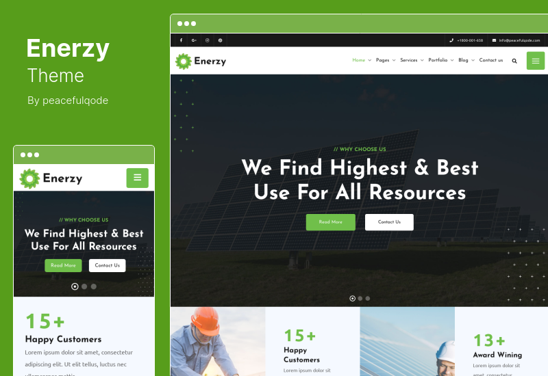 Motyw Enerzy - Motyw WordPress na temat energii wiatrowej i słonecznej