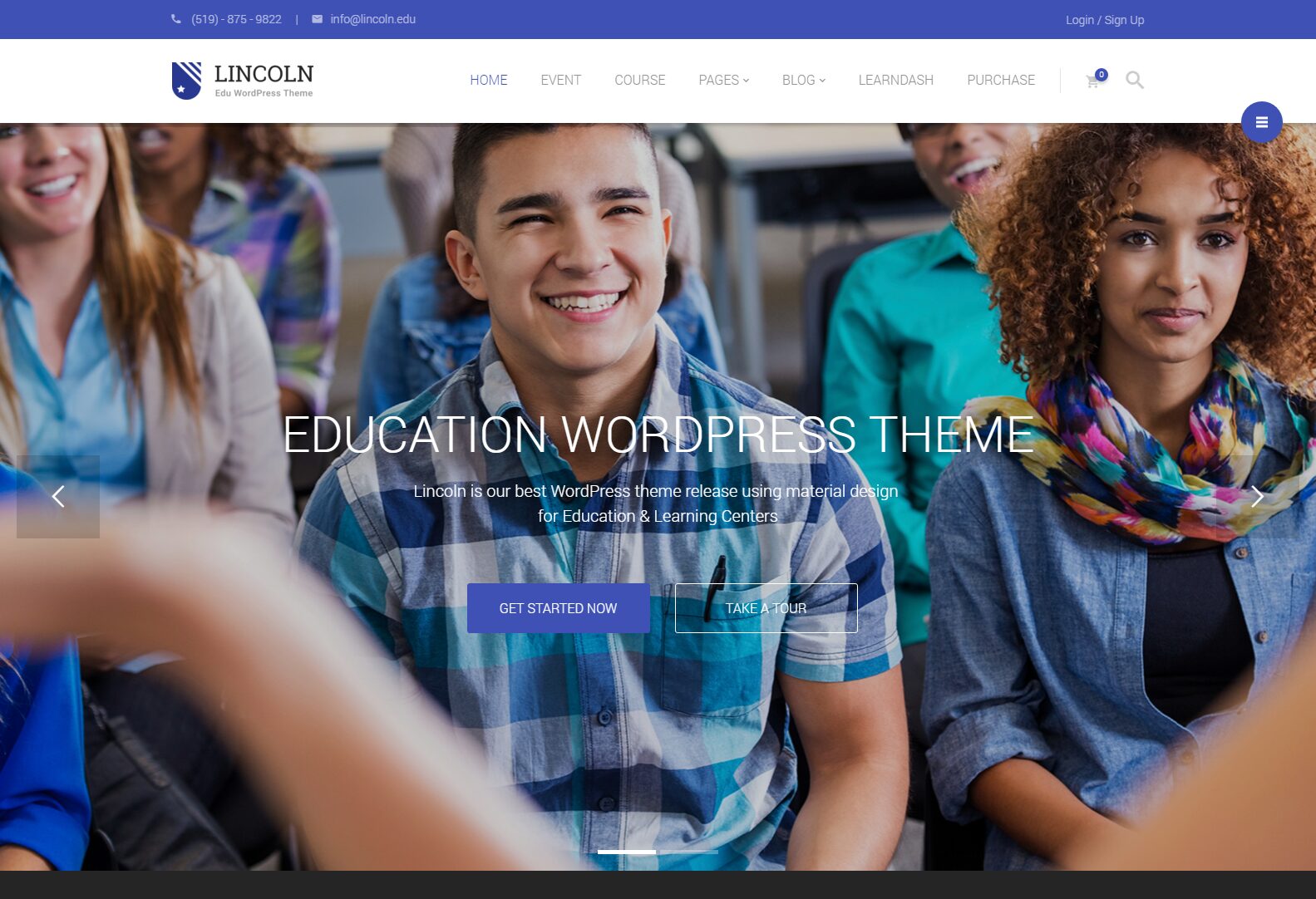 lincoln o tema wordpress de educação profissional