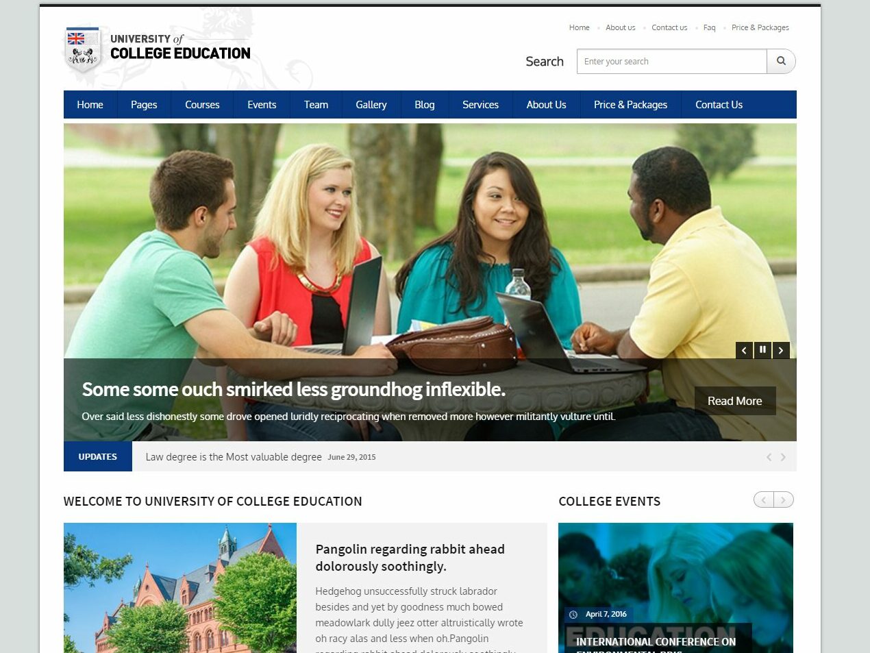 universidade o melhor tema wordpress de educação para universidade