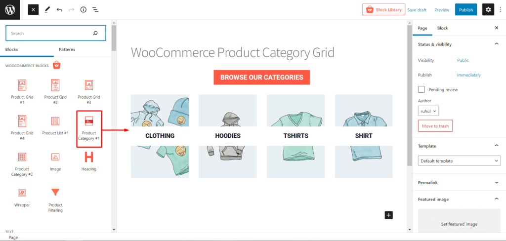 Comment afficher la grille des catégories de produits WooCommerce 5 Adding Product Category Blocks