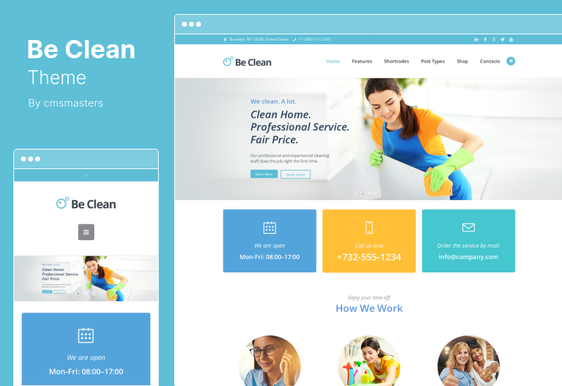 Be Clean Theme - บริษัททำความสะอาด, บริการแม่บ้าน & ซักรีด WordPress Theme