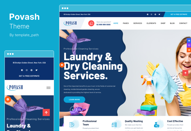 ธีม Povash - ธีม Power Wash WordPress