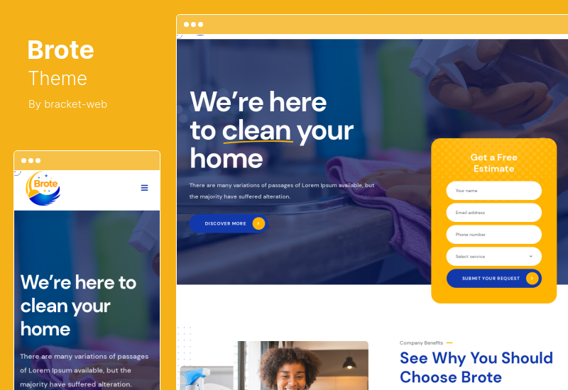 Brote Theme - บริการทำความสะอาด WordPress Theme