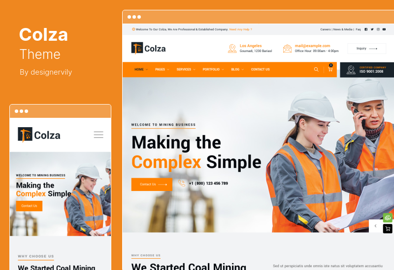Tema Colza - Tema WordPress per l'industria mineraria e l'industria