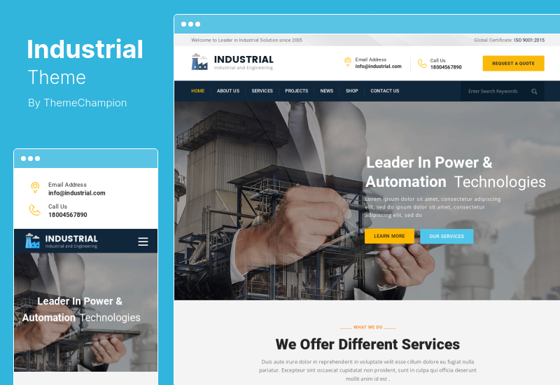 Tema industriale - Tema WordPress per l'industria e l'ingegneria