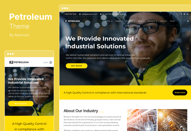 Tema del petrolio - Tema WordPress industriale del petrolio e del gas