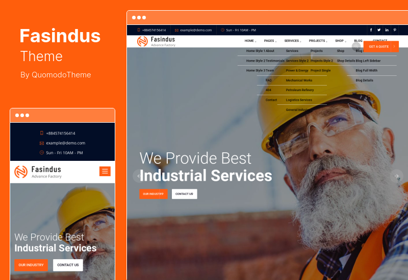 Tema Fasindus - Tema WordPress per l'industria e la fabbrica