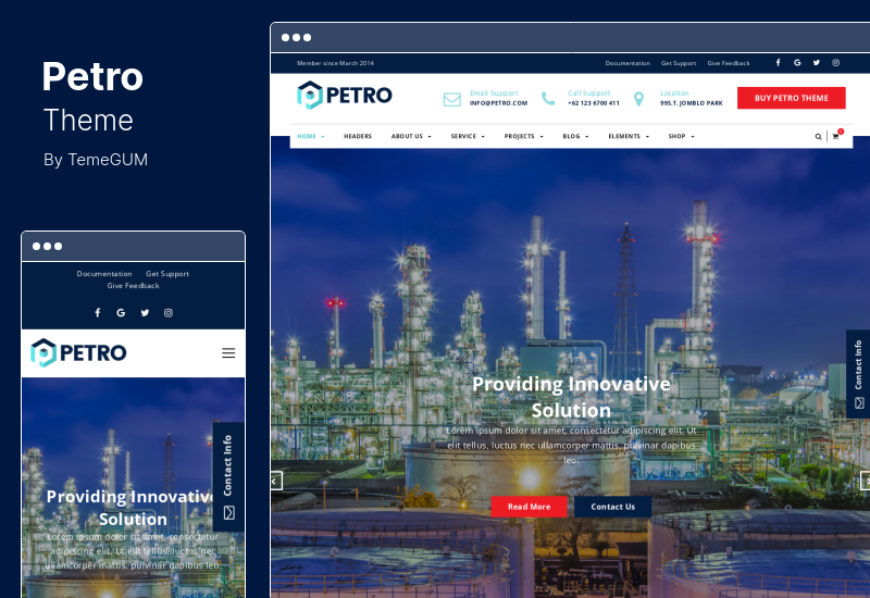 Tema Petro - Tema WordPress per aziende industriali