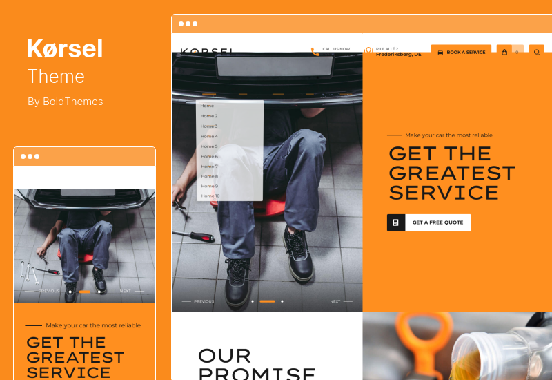 Tema Krsel - Tema WordPress de serviços de carro, limpeza e reparo