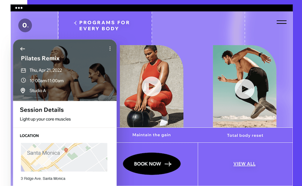 Wix Fit 網站構建器平台。