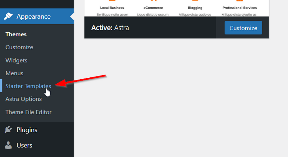 Buka template pemula