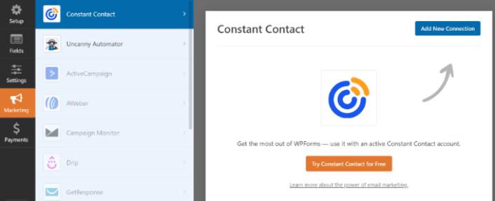 เชื่อมต่อผู้ติดต่อคงที่กับ WPForms