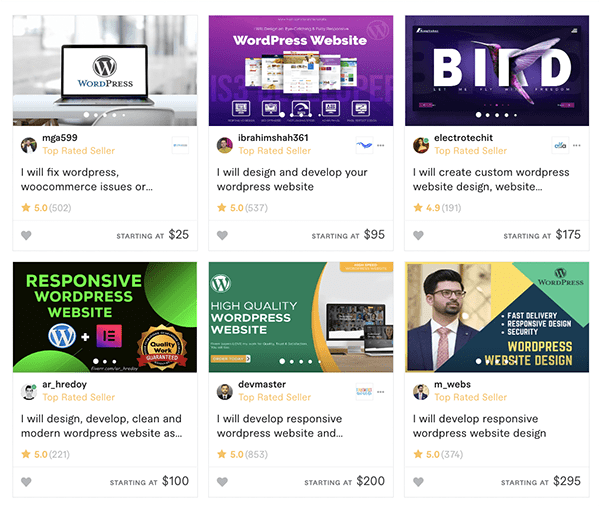 Профили Fiverr