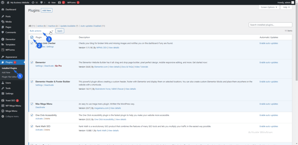 Seleziona tutti i plugin