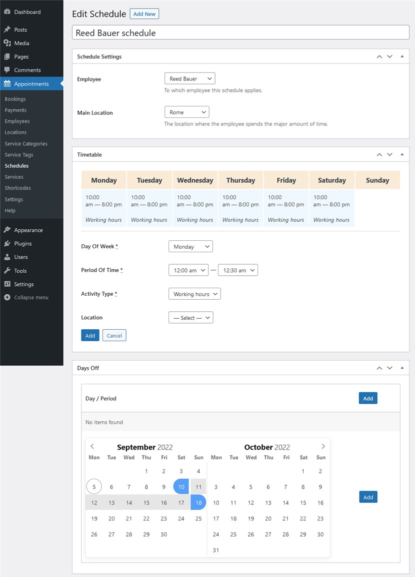 programmatore per guida turistica wordpress