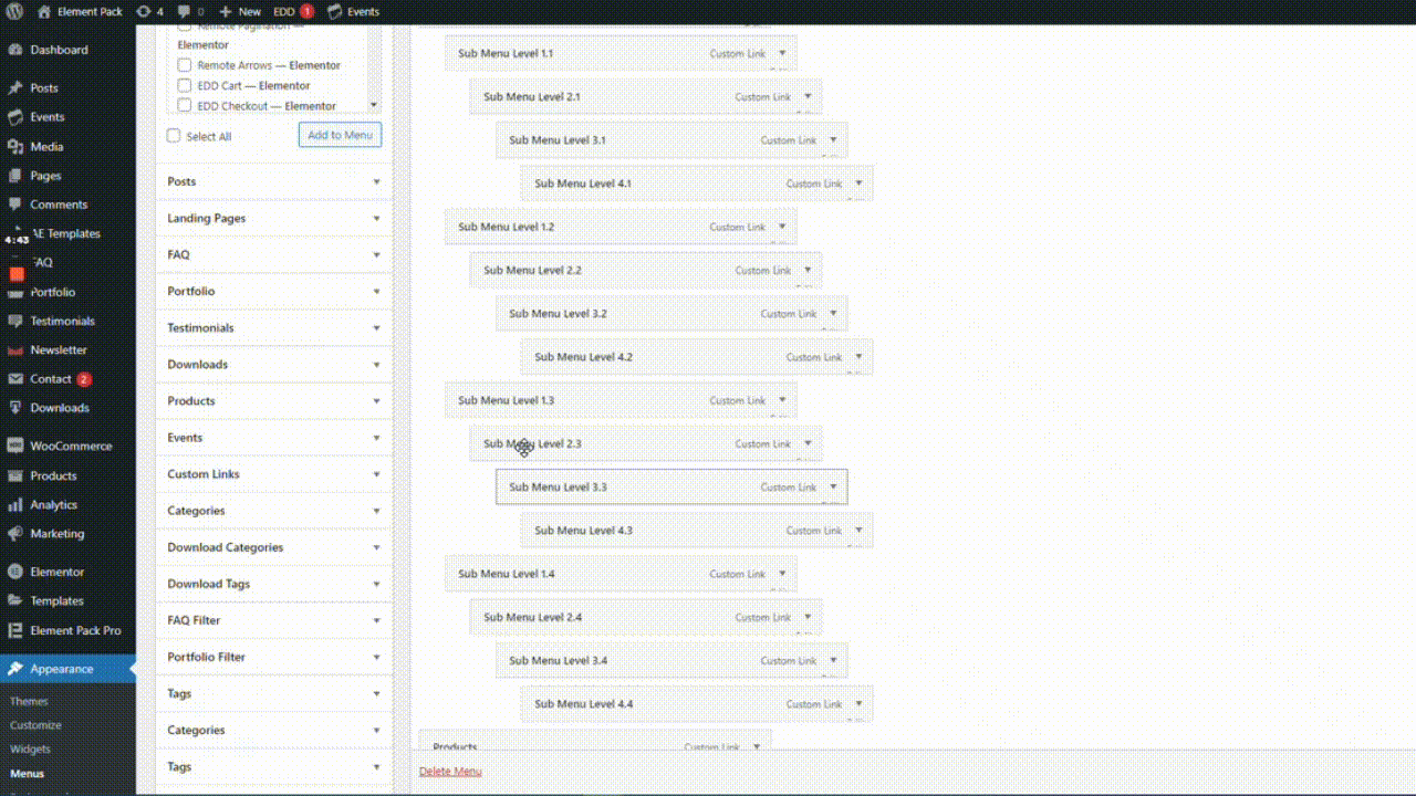 Как создать гибридный заголовок Elementor с навигационным меню 6 Part 02 GIF - BdThemes