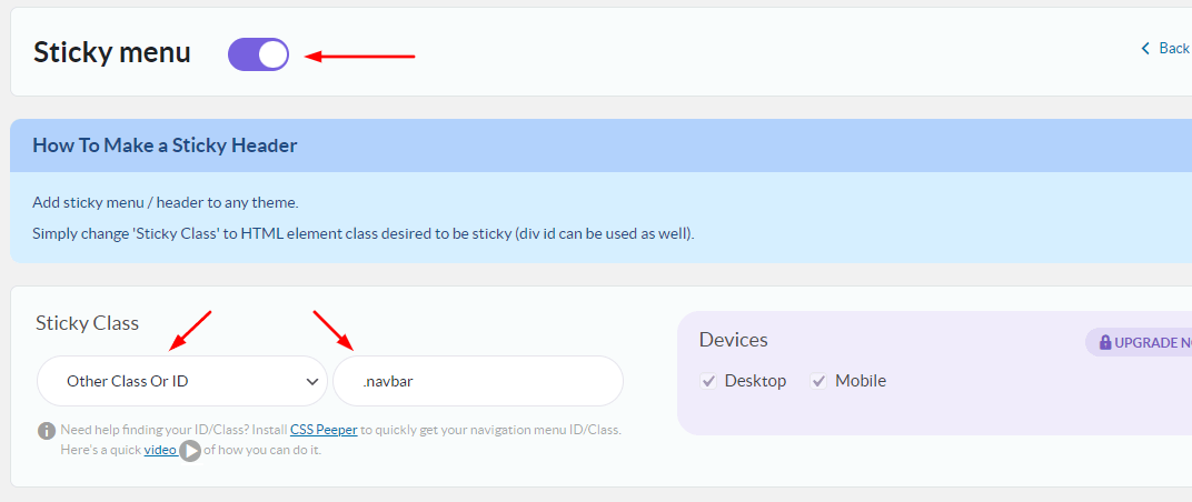 myStickymenu 設置