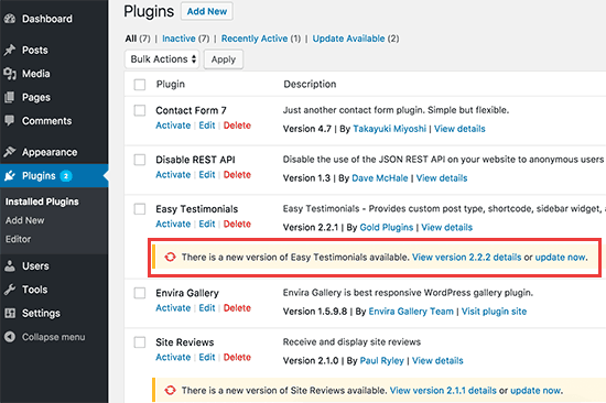 WordPress Performansını Artırmak için Eklentileri Güncelleme
