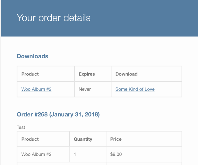 WooCommerce 可下載購買頁面