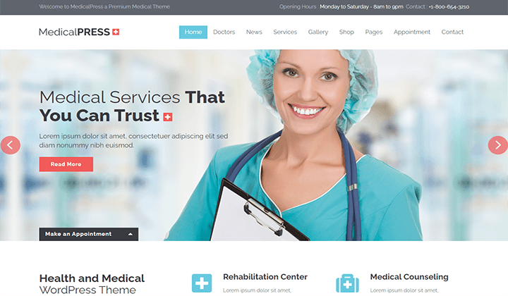9+ meilleurs thèmes WordPress médicaux pour votre hôpital, clinique et pharmacie 8 medicalpress image