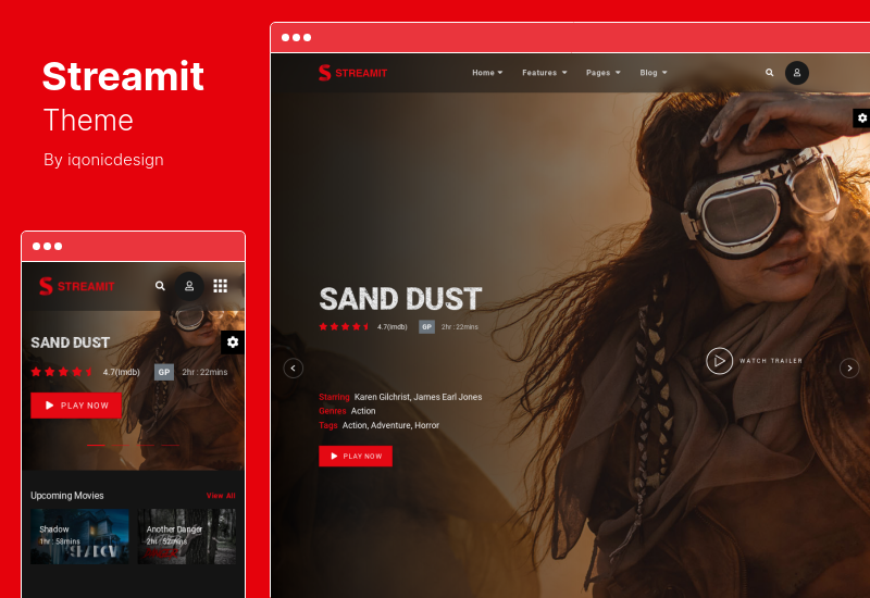Streamit 主题 - 视频流 WordPress 主题