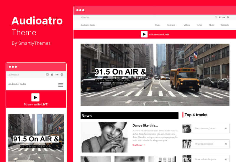 Audioatro 主题 - 多用途音频 WordPress 主题