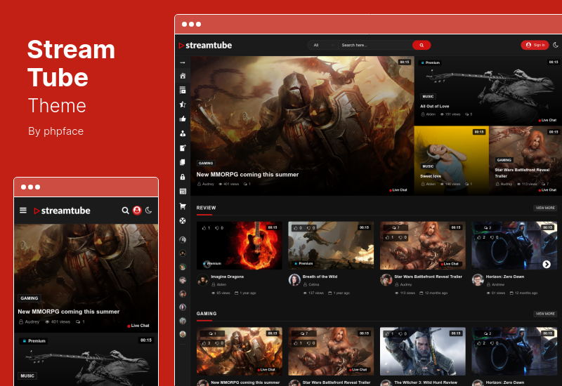 StreamTube 主题 - 视频流 WordPress 主题