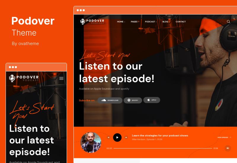 Podover 主题 - Podcast WordPress 主题