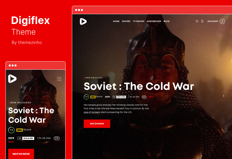 Digiflex 主题 - 在线电影流 WordPress 主题
