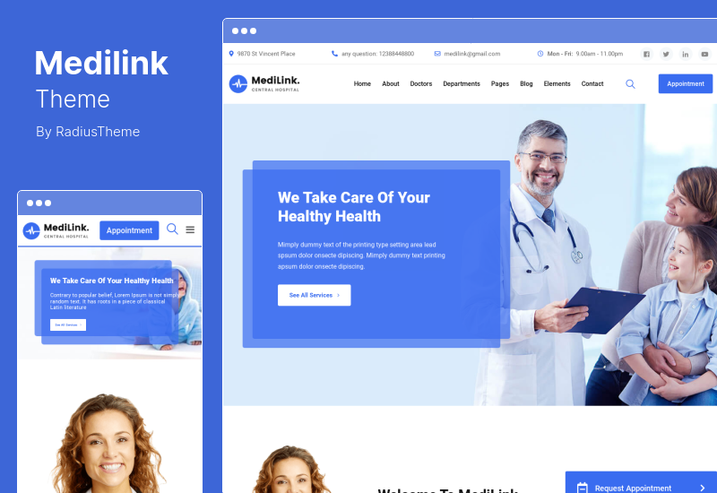 Medilink 테마 - 건강 및 의료 WordPress 테마