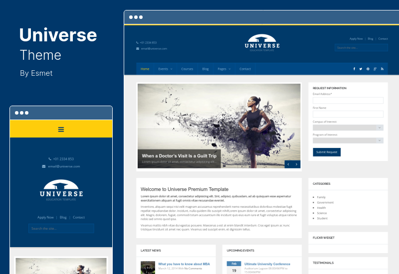 Universe Theme - 교육 반응형 WordPress 테마