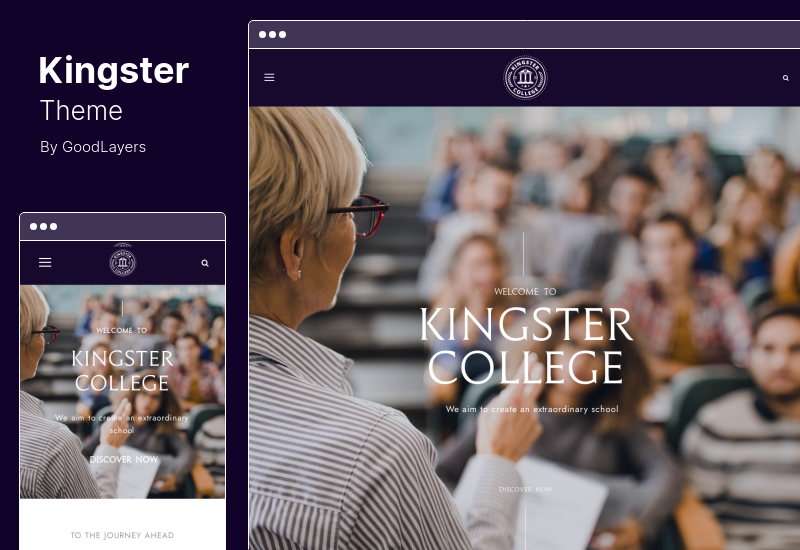 Kingster 테마 - 대학, 대학 및 학교를 위한 LMS 교육 WordPress 테마