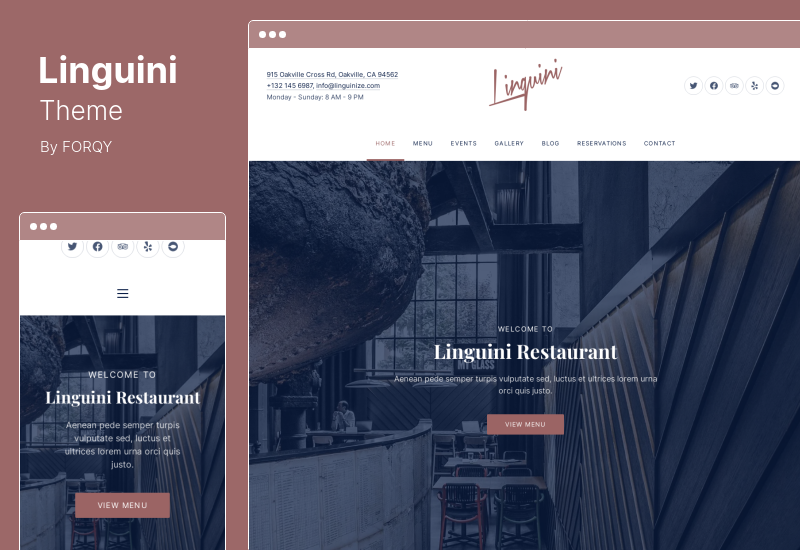 موضوع Linguini - سمة مطعم WordPress
