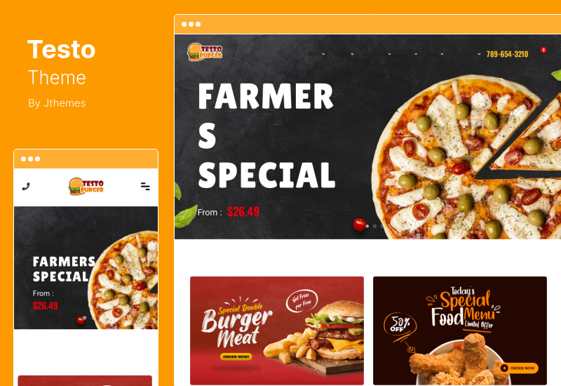 موضوع Testo - سمة مطعم Caffe WordPress