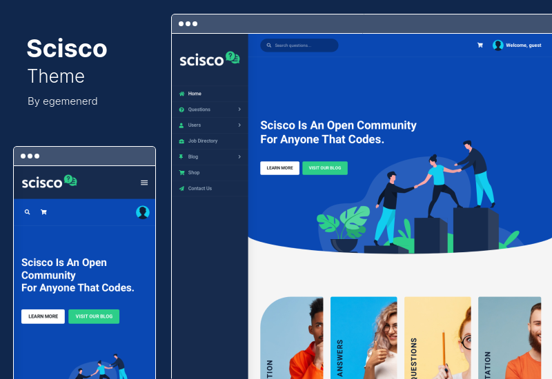 موضوع Scisco - موضوع أسئلة وأجوبة WordPress
