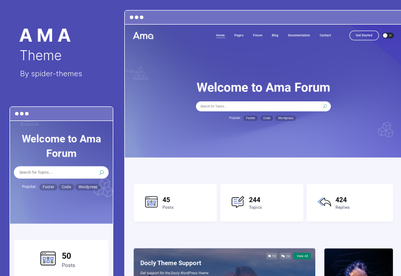 AMA Theme - موضوع منتدى WordPress bbPress مع أسئلة وأجوبة اجتماعية