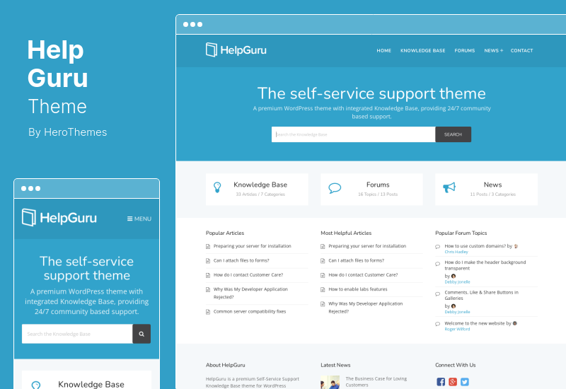 موضوع HelpGuru - سمة WordPress لقاعدة المعرفة بالخدمة الذاتية