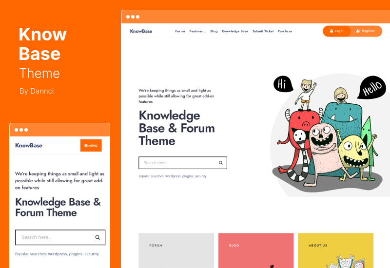 KnowBase Theme - موضوع مكتب المساعدة و bbPress WordPress