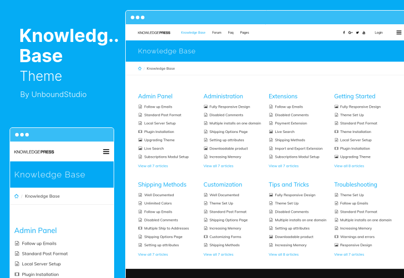موضوع قاعدة المعرفة - قاعدة المعرفة ، مكتب المساعدة ، Wiki والأسئلة الشائعة WordPress Theme