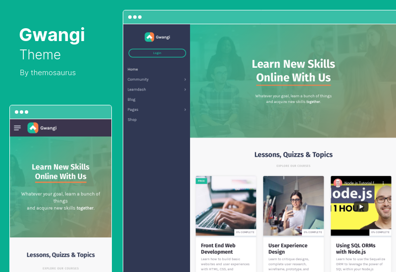 موضوع Gwangi - عضوية متعددة الأغراض للمحترفين ، وشبكة اجتماعية وموضوع مجتمع BuddyPress