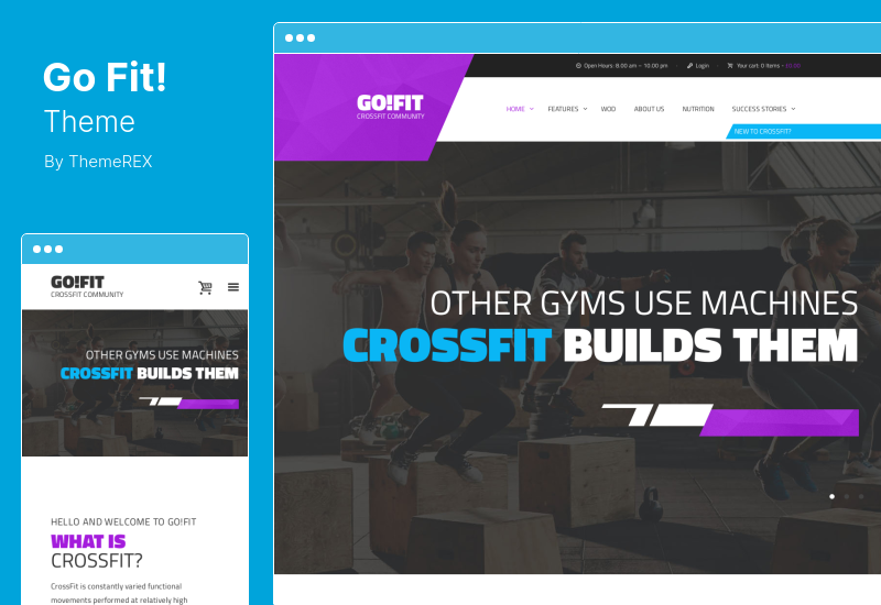 GoFit! الموضوع - موضوع اللياقة البدنية والجيم وكروس فيت وورد