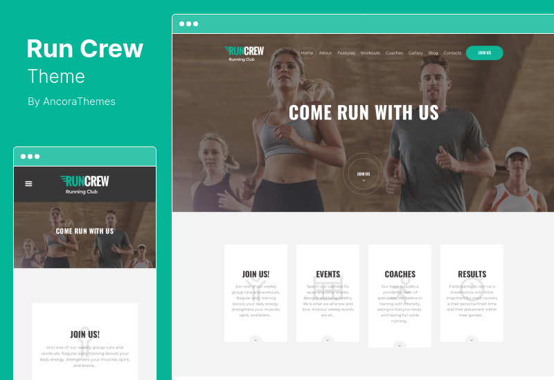 RunCrew Theme - موضوع نادي الجري والماراثون والرياضة