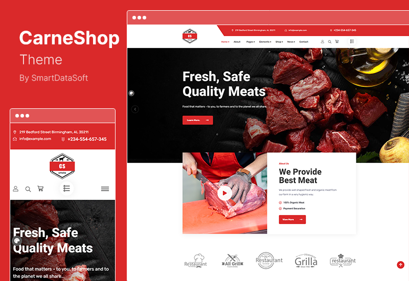 Tema CarneShop - Tema WordPress de açougue e açougue