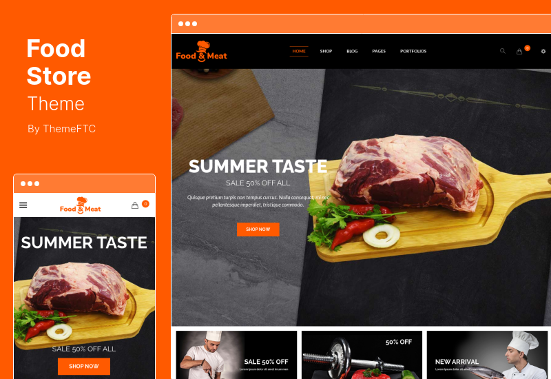 Tema de loja de alimentos - tema WooCommerce orgânico e de restaurante