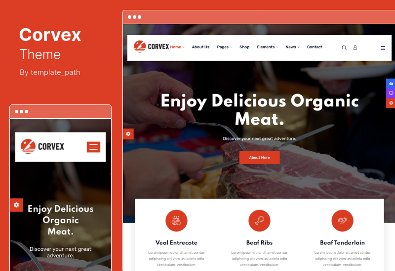 Tema Corvex - Tema WordPress Butcher & Meat Shop