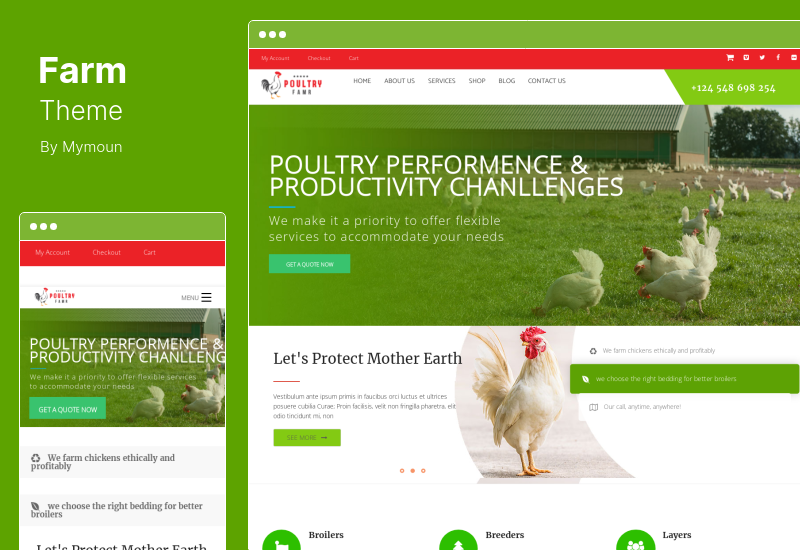 Tema Fazenda - Tema WordPress de Aves Orgânicas