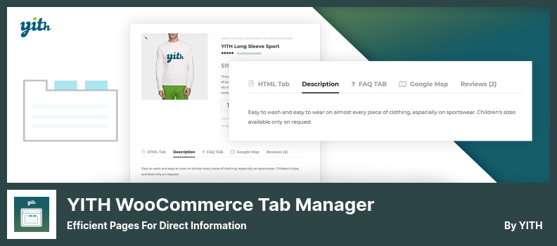YITH WooCommerce 选项卡管理器插件 - 直接信息的高效页面